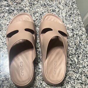 CROCS Tan Sandals Comfortable Slip-On Design